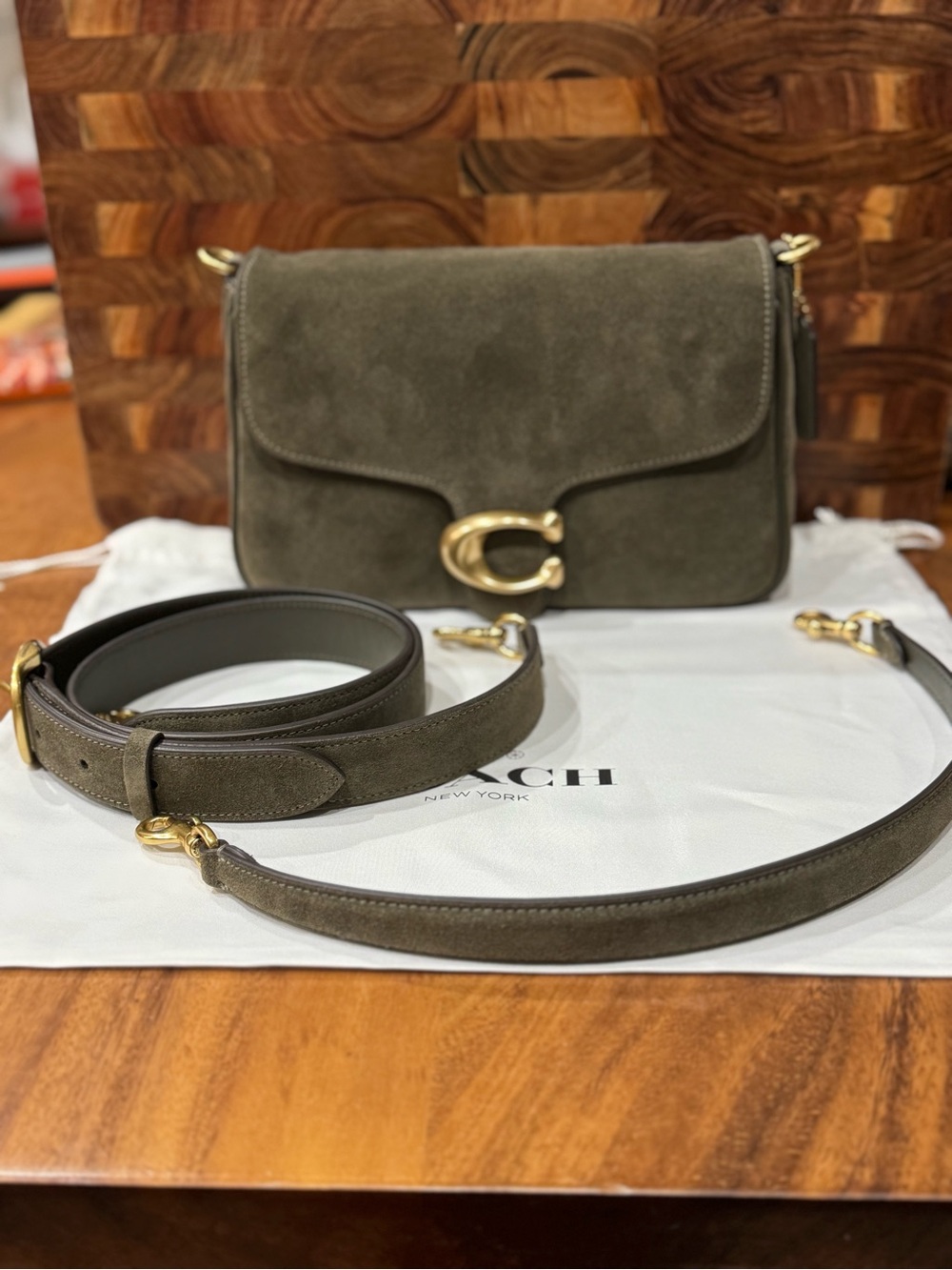 Coach Olive Suede soft tabby